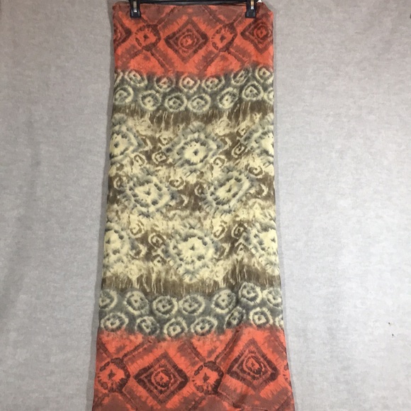 CHARLOTTE RUSSE Muted Rust Sage Green Extra Large Infinity Scarf Tie Dye Design - Picture 8 of 10